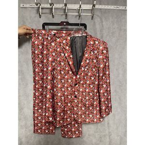 Men‎ Suit 40S Red Ugly Christmas Party Tree Snow Man AOP Geometric 34X28 Pants